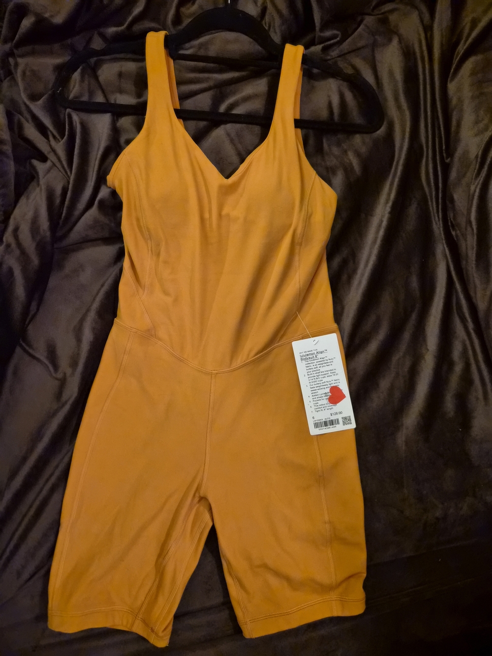 NWT Lululemon Align™ 8" Bodysuit Size 6 Dark Yellow Nulu Romper Yoga Gym $128 - Picture 2 of 10
